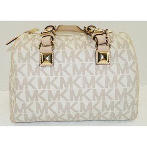 Michael Kors Cream and Tan Handbag/Satchel